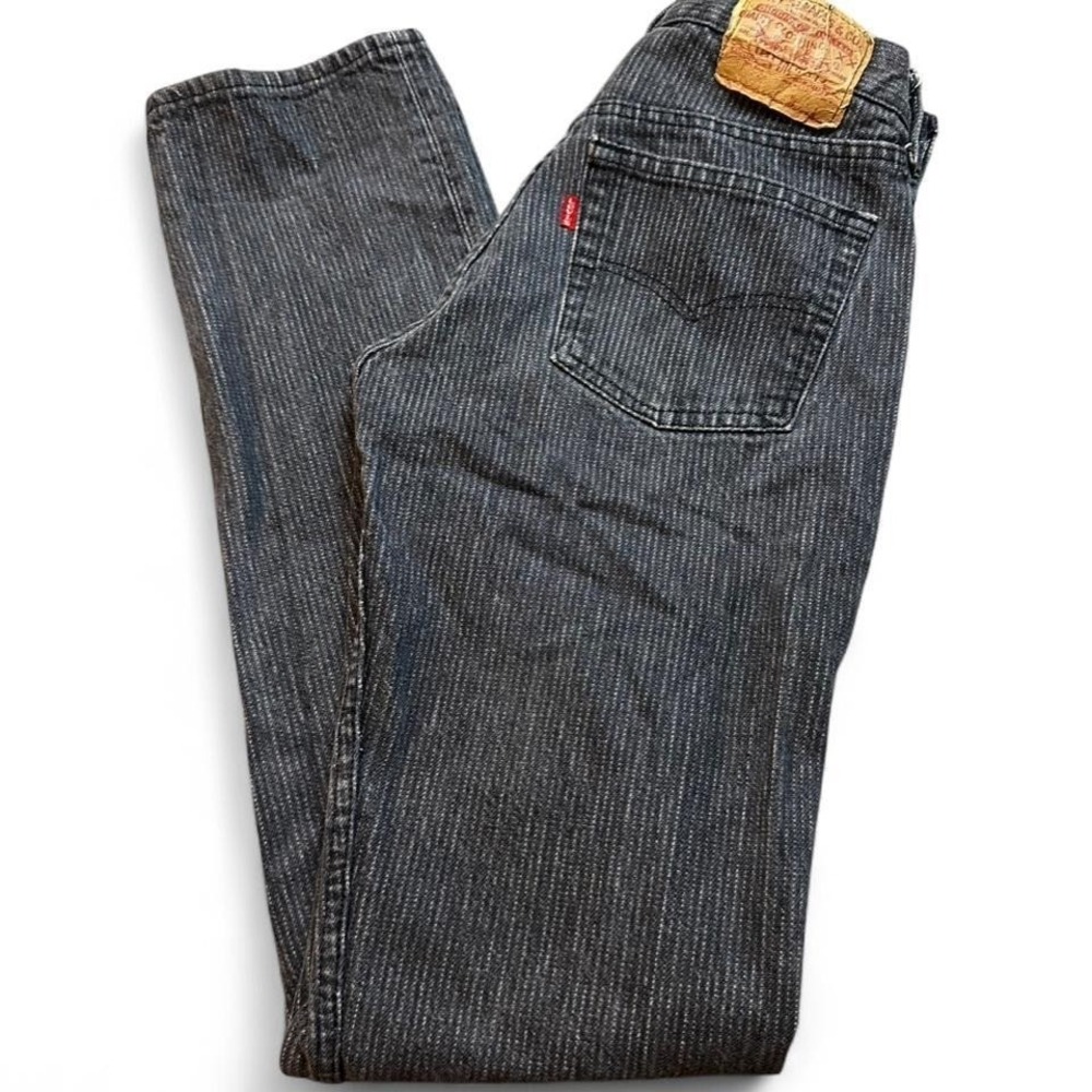 Vintage Levi's Button Fly 701 Student Jeans Black/Grey W27 L32 Made In USA